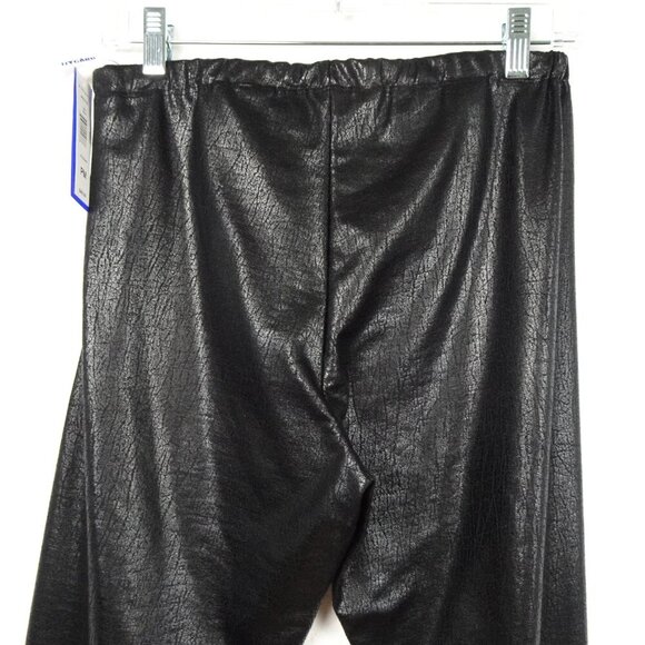 Peter Nygard Tapered Pants Women's Petite Size MP Black Crackle Stretch - Picture 5 of 8